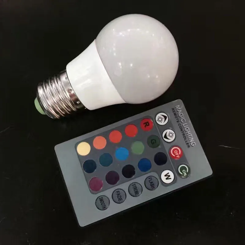 Светодиодная RGB лампа E27 85 265 В переменного тока 5/10/15 Вт|Светодиодные лампы и