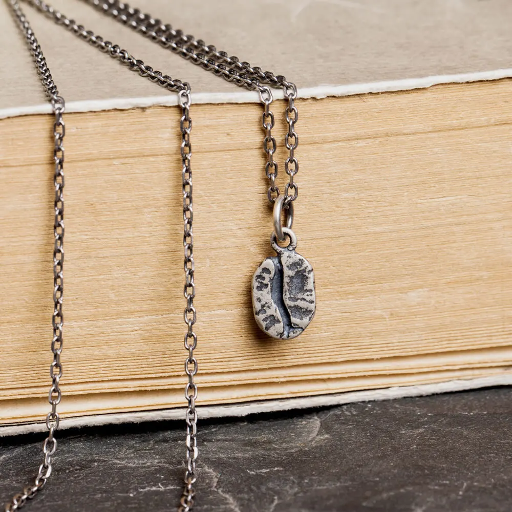 

Zavorohin Women's Men's Chain 100% 925 Sterling Silver Coffee Bean Pendant Retro Necklace Allergy Free