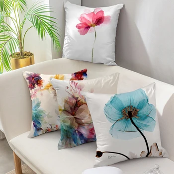 

Fuwatacchi Watercolor Floral Cushion Cover Leaf Flower Pillow Case for Home Cafe Car Sofa Bed Restaurant Decoration Fall Decor
