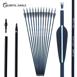 Carbon Arrows for Archery Hunting with Replaceable Arrowheads, Spine 500 (30pcs 31inch)