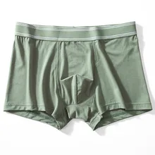 Ice Silk Underwear Men Cotton Boxer Male Panties Breathbale Shorts Mans U Convex Pouch Underpant