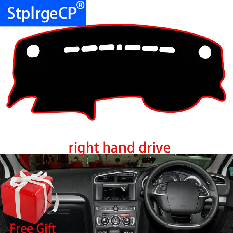 Приборной панели автомобиля Обложка Коврик для Citroen C4L 2013 2014 2015-2018 правым Dashmat Pad