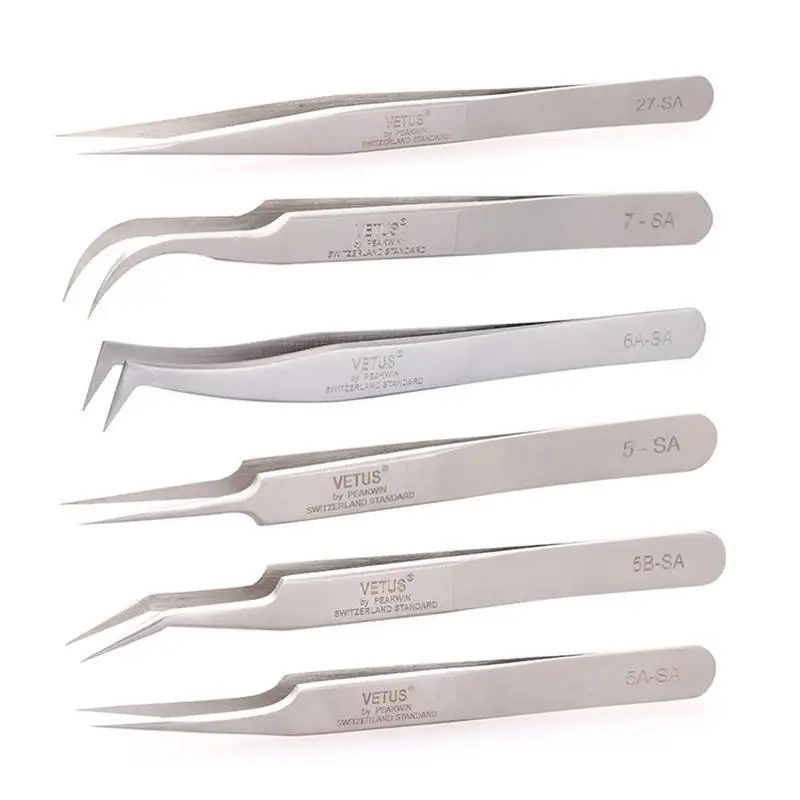 

Eyelash Grafting Tweezers False Eyelashes Extension Tweezers Stainless Steel Hyperfine Antimagnetic Eyebrow Volume Lash Tweezers