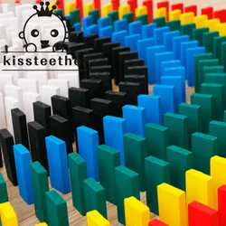 Kisstether – blocs de dominos arc en ciel en bois pour enfants, jouet éducatif/coloré, jouet d'apprentissage précoce, 480 pièces 