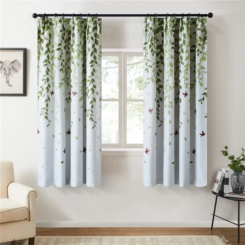 Topfinel Tropical Leaves Blackout Curtains For Living Room Bedroom Kitchen Kid Room Printed Polyester Window Treatment Drapes De