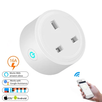 

Smart Socket Wireless Power Plug WiFi Socket Switch UK Plug Timing Phone/Voice Control with Alexa Google Home IFTTT APP Control