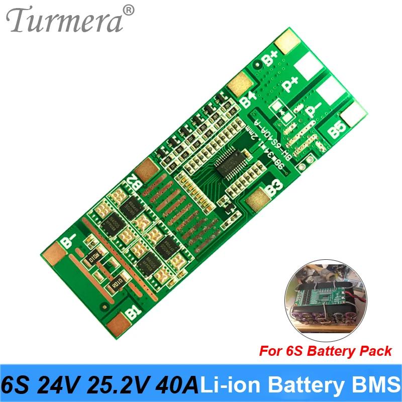 Литиевый аккумулятор 6S BMS 24 в 25 40A 18650 защищенная плата с балансиром для батареи