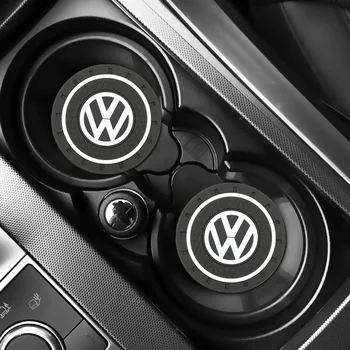 

2PCS Car Water Cup Bottle Holder Anti-slip Pad Mat Silica Gel for Volkswagen VW Touareg jetta polo golf passat Accessories