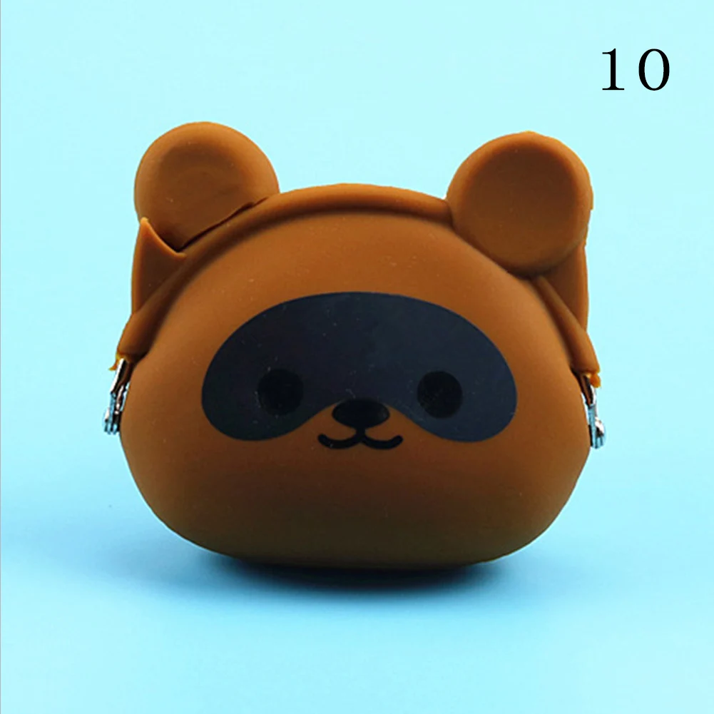 10 Lovely Women Coin Bag Silicone Storage Cute Animal Panda Cat Bear Mini Pouch Coin Bag Change Wallet Purse Hasp New Design Wallet - Цвет: 10