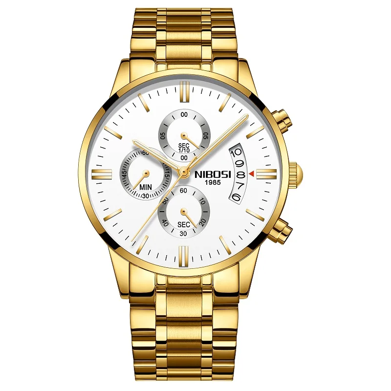NIBOSI Relogio Masculino Luxury Men Watches Top Brand Men's Quartz Clock Waterproof Sports Chronograph Wristwatches Montre Homme 
