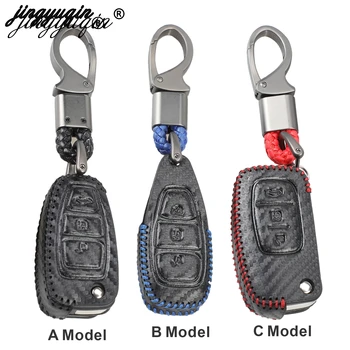 

jingyuqin Car Styling Leather Keychain Cover Case Holder For Ford Focus 2 3 4 MK2 MK3 MK4 Kuga Mondeo Fusion Ecosport Fiesta