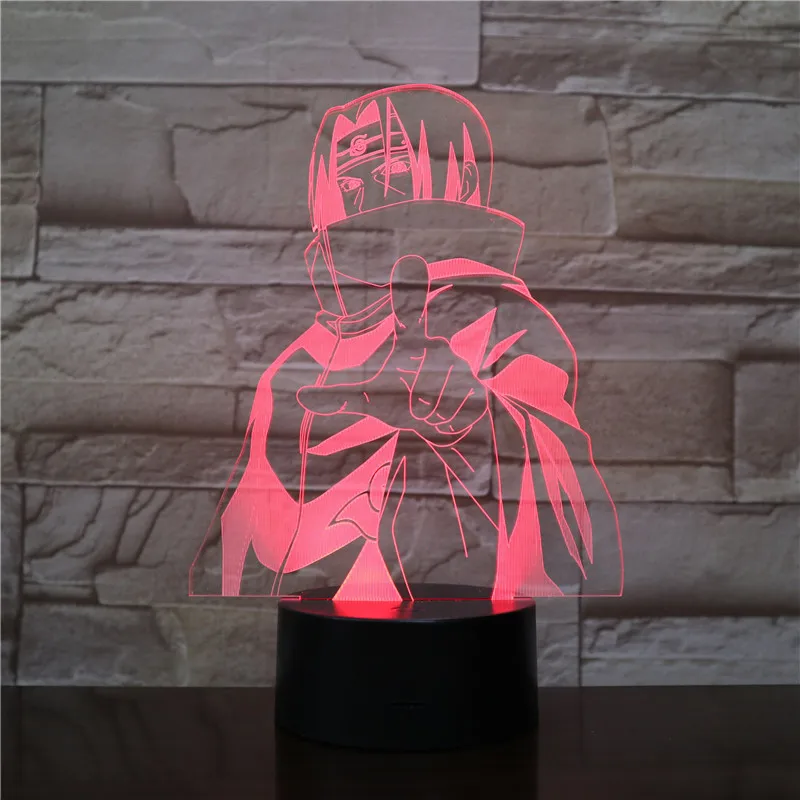 4 Japan Manga Naruto Kakashi Action Figure 3d Led Night Light Bedroom Decoration Light Friend Holiday Gift Table Night Lamp Anime - Испускаемый цвет: 4