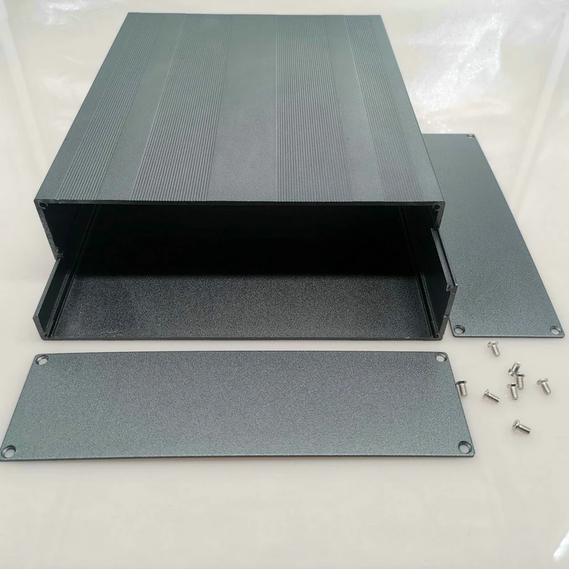 Boîtier électronique En Alliage Aluminium 55x106x200 Mm - Boîte De Jonction Pour Circuit Imprimé - Noir Sable - Projets DIY
