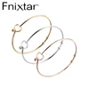 Fnixtar 2mm Thickness Wire Bangle Stainless Steel Open Love Heart Bracelets Bangle  60mm 10piece/lot 1