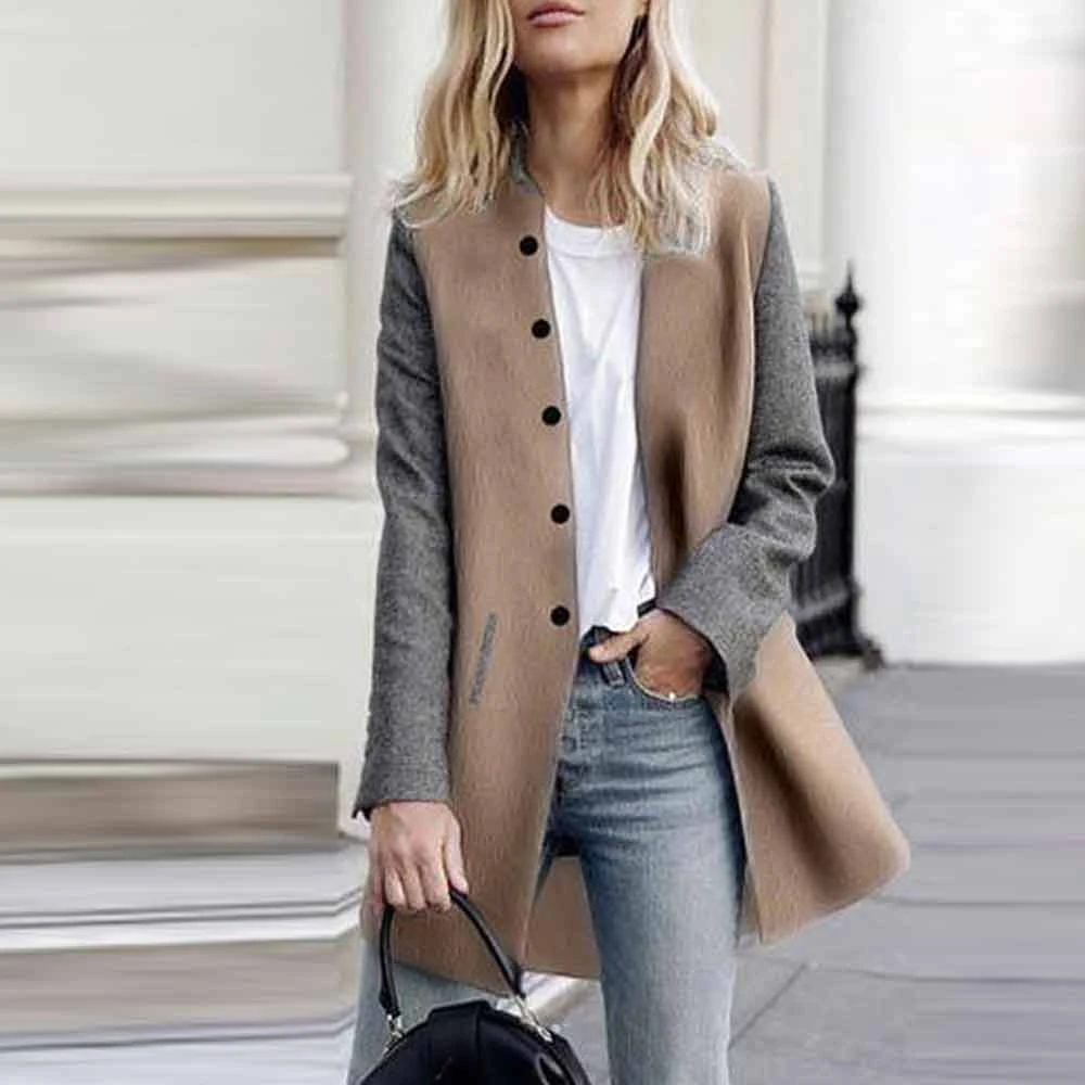 CHAMSGEND пальто для женщин теплая тонкая куртка с длинным рукавом толстое пальто Зимняя верхняя одежда с капюшоном на молнии размера плюс пальто 1121