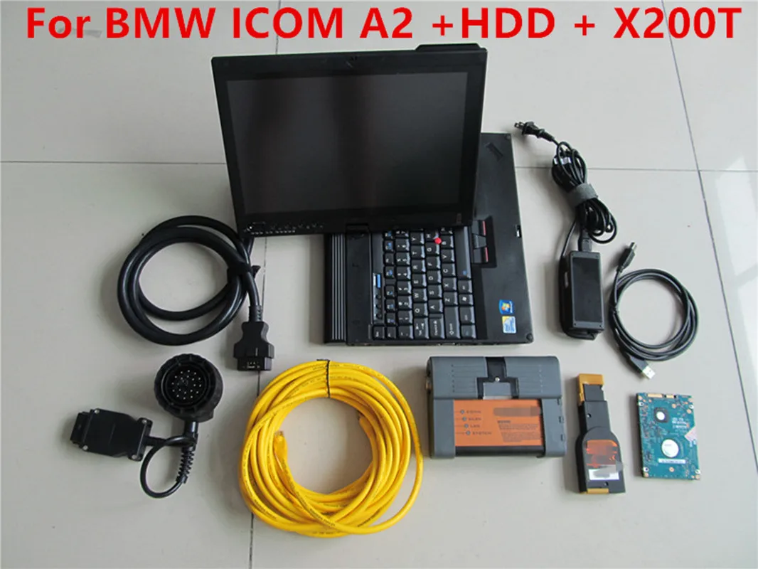 Для bmw сканер инструмент для bmw icom a2 Диагностика с программным обеспечением hdd 500gb expert mode x200t ноутбук полный комплект готов к работе - Цвет: Синий