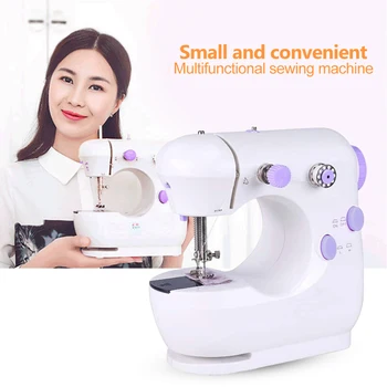 

Portable Mini Sewing Machine Electric Double Thread Household DIY Knit Tool EU for Household Women Sewing Accessory