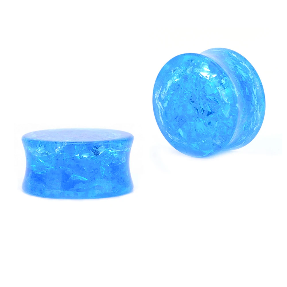 Blue Набор Для Пирсинга Ушей Oreja, 1 пара акриловых носилок для ушей, пробки и тоннели, ювелирные изделия для тела, женские аксессуары - Окраска металла: Blue