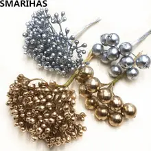 SMARIHAS 6 шт. искусственный фруктовый зернистый золотой и серебряный букет растений ручной работы декоративный венок обувь шляпа Подарочная коробка DIY