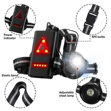 USB велосипедный светильник для ночного бега с регулируемым лучПредупреждение для кемпинга пеших прогулок на открытом воздухе_ WK