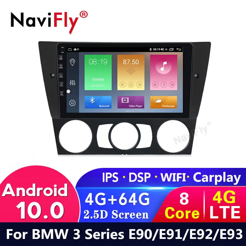 4G LTE Android 10 + 64G Car dvd GPS For BMW E90/E91/E92/E93 3 Series bmw Navigation car Radio Multimedia WIFI Canbus USB | Автомобили и