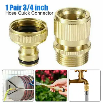 

Pure Brass Faucets Standard Connector Gun Quick Connect Fitting Pipe Connections 3/4" Hose Fit Brass Female Male Connector