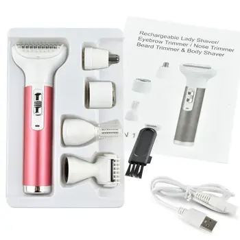 

1 SET 5 in 1 Nose Hair Trimmer Electric Eyebrow Shaving Removal Cutter for Women Face Care Repair Tool