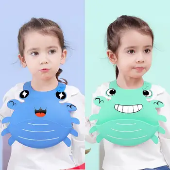 

Cute Cartoon Crab Waterproof Baby Bib Washable Silicone Infants Toddlers Apron New