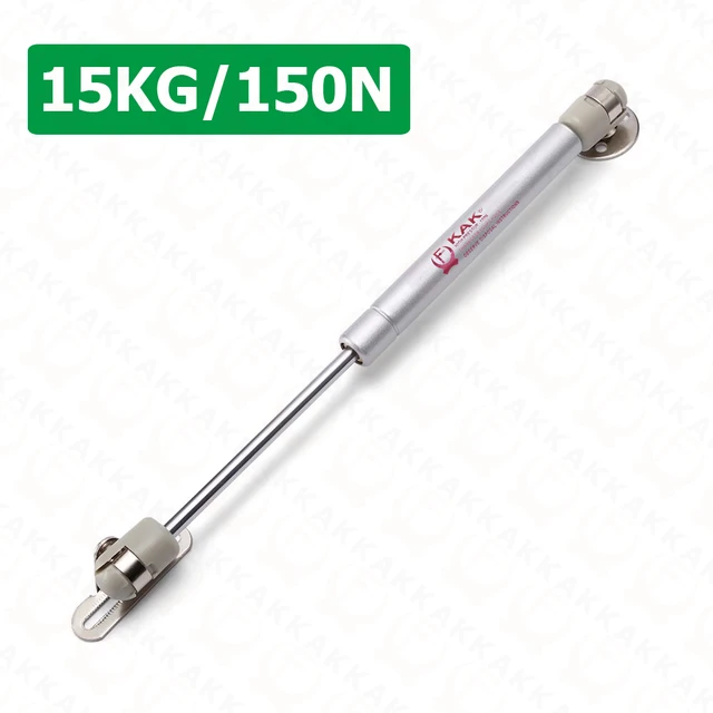 KAK 4 Pieces Soft Closing Cabinet Hinges 6kg to 10kg Bench Toy Box Lid Support Gas Strut  Kitchen Cupboard Door Support Hardware Gray 15KG x 1