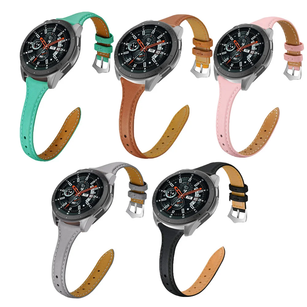 

22mm Leather Strap Watch Band For Samsung Galaxy Watch 3 45mm/Huawei Watch GT GT2/Garmin Fenix 6 Watch Wristband