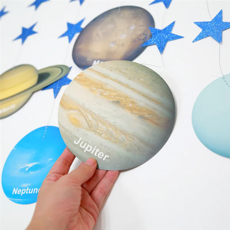 Universe Eight Planets Garlands Night Starry Sky Theme Banner for Happy Birthday Party Decor Kids Boys DIY Hanging Flag birthday banner,party decorations