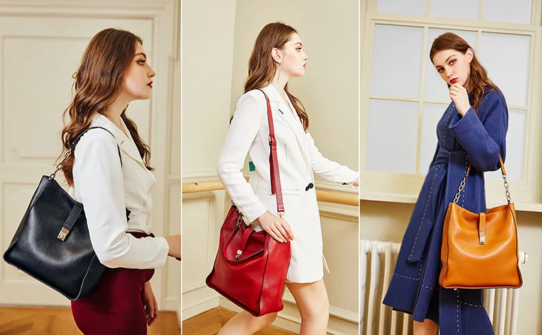 Большая вместительная женская сумка-хобо Qiwang дамские ручные сумки из натуральной коровьей кожи черная сумка на плечо Сумка-тоут для женщин