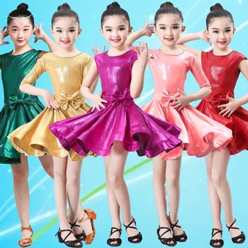 

Children's Latin dance costume girls' professional competition performances one-piece dress girls Latin practice clothes