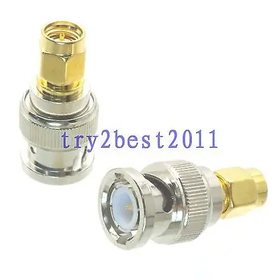 

DHL/EMS 100 Sets*1pce Adapter connector BNC plug pin to SMA plug pin RF COAXIAL straight -C1