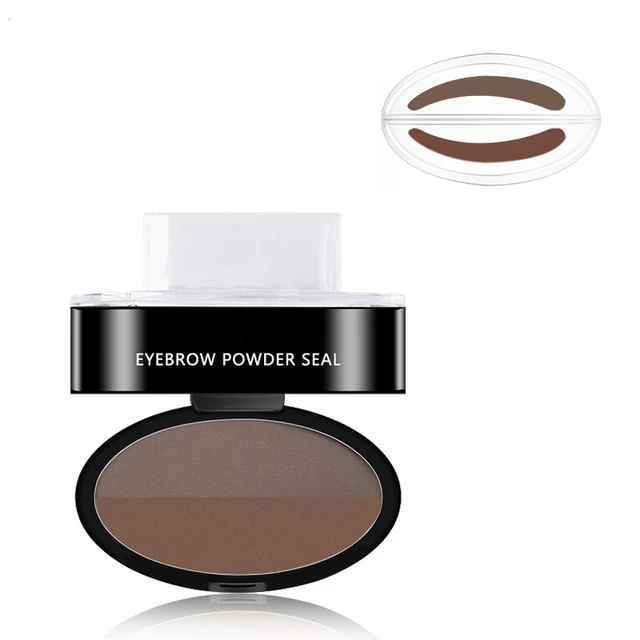 Brown-curved 3 цвета, быстрый макияж, порошковый уплотнитель для бровей, водостойкий штамп для бровей, долговечный Набор теней для бровей, 3 натуральные формы, штамп для бровей - Цвет: Brown-curved