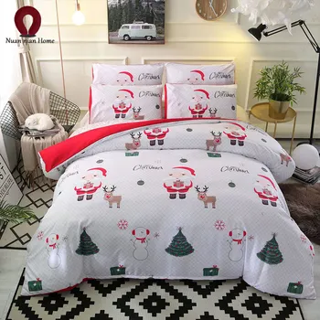 

Christmas Home Textiles Santa Bedding Quilt Cover Pillow Case High Quality Christmas Tree 3 Piece Free Shipping