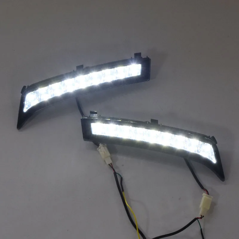 2Pcs/Pair SUNKIA Daylight Fog Lamp Car LED Daytime Running Light Black Cover DRL for Subaru Forester 2013