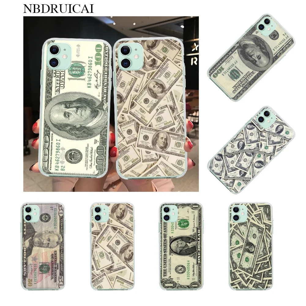 Силиконовый чехол для телефона NBDRUICAI с денежными купюрами Биллом Бен-Франклином