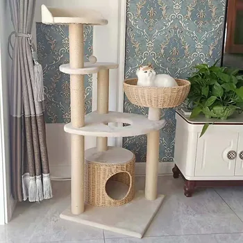 

Sisal Creative Cat Climbing Frame Woven Cat Climbing Frame Cat Litter Cat Tree One Cat Scratching Post Toy Cat Supplies