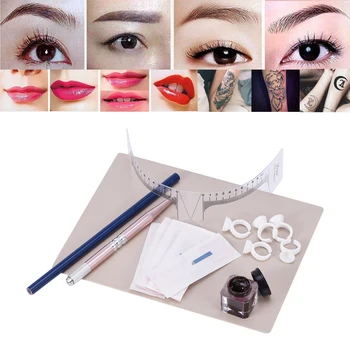 

Permanent Eyebrow Micro Needle Pen Ink Cups Practical Skin Set Tattoo Makeup Tool Beginner Grips Kits Permanent Makeup