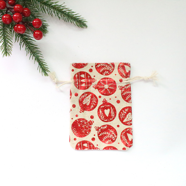 Bird New Year Bag Jewelry Sachet Packing Organizer Christmas Pouches 10Pcs/Lot Santa Gift Drawstring Bag Can Print Logo