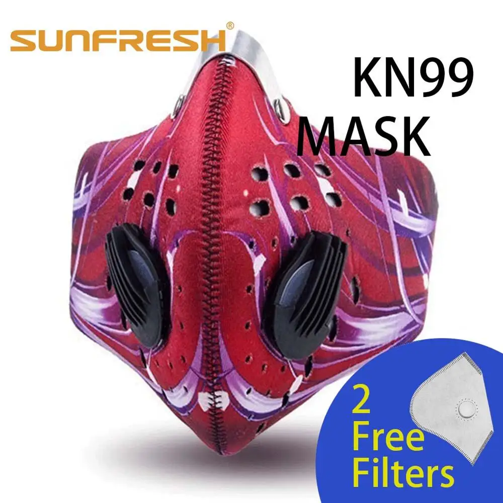 

Dustproof mouth face Masks Activated Carbon Dust Mask with Extra Filter Anti Pollen Allergy PM2.5 for Running Cycling sport mask
