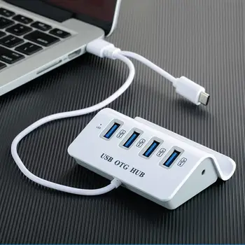 

Multifunctional Plastic Shell Tablet Stand Holder Type-C 4 USB 2.0 Ports Hub USB Hub USB2.0 B-type Male Port PC Laptop Accessory