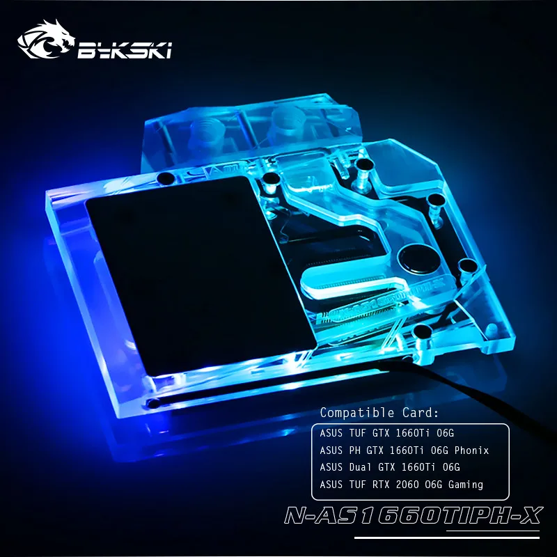 Bykski полный охват GPU водяной блок для ASUS TUF GTX 1660Ti O6G RTX 2060 O6G видеокарта N-AS1660TIPH-X