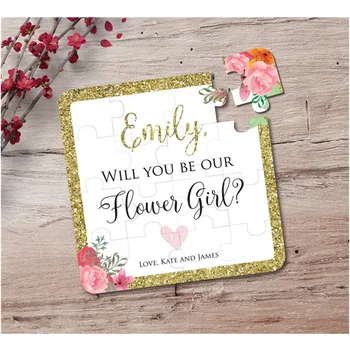 

Will you be our Flower Girl Funny Proposal Puzzle Personalized Wedding Invitation Puzzle Wedding Gift Flower Girl Gift