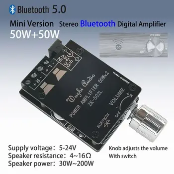 

ZK-502L MINI 5.0 Bluetooth Amplifier Board Wireless Audio Digital Power 2 x 50W Dual Channel Stereo Amplificador