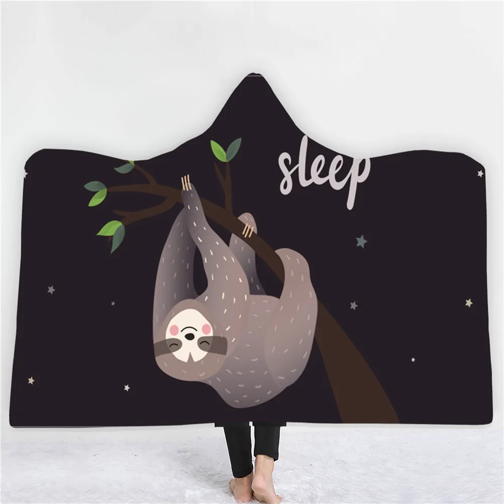 Koala Cartoon Hooded Blanket Night Dark Animal Fleece Blanket For Kids