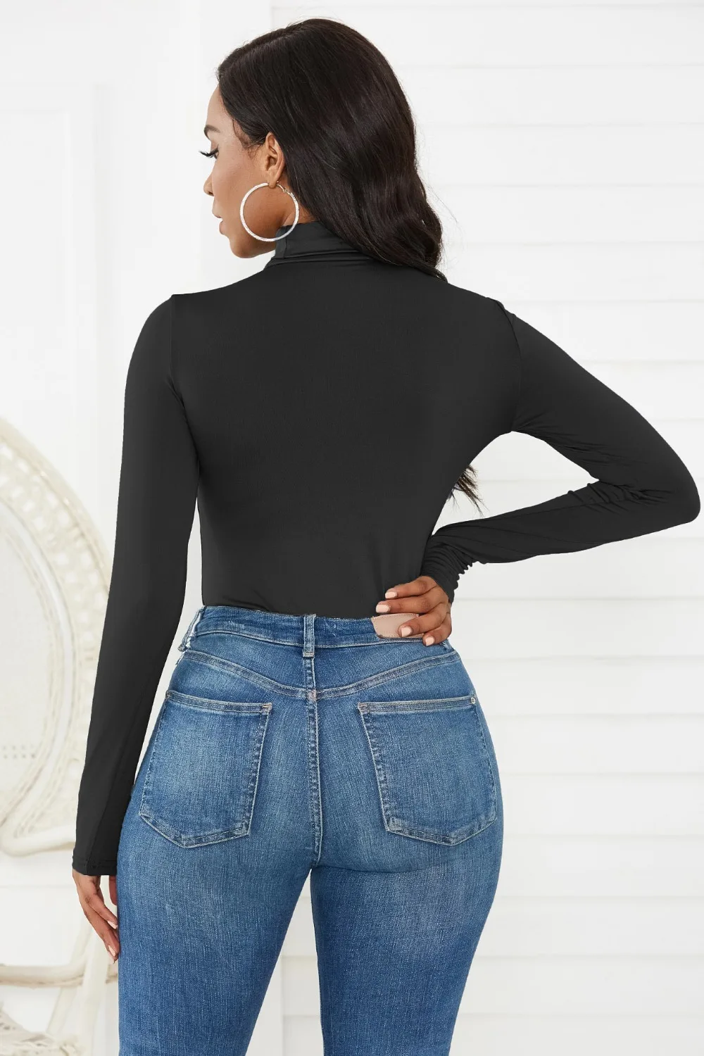 Sexy turtleneck jumpsuit women bodysuit party club high street pants ladies jumpsuit solid long sleeve bodycon female tops bodys