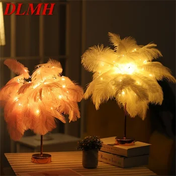 

DLMH Table Lamp LED Feather Iron Art Small night With Remote Control Dandelion Atmosphere Light