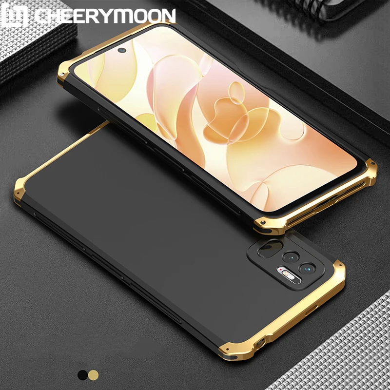 Dropshipping Anti-fall Metal Frame PC Back For Xiaomi Poco M3 Pro M3Pro Aluminum Alloy Bumper Case Cover